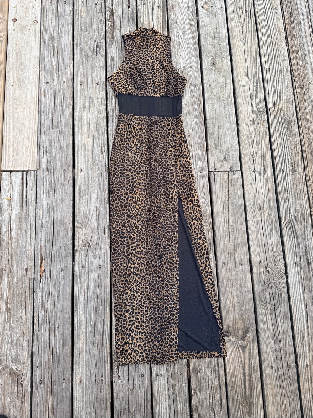 Vintage 80s 90s Cache Leopard Print Maxi Dress - Picture 3 of 11